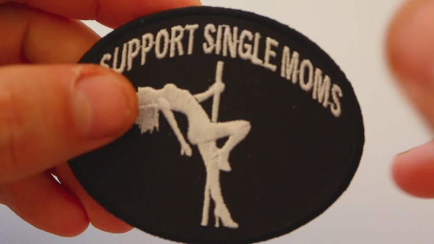 Support Single Moms Biker Embroidered Patch product video