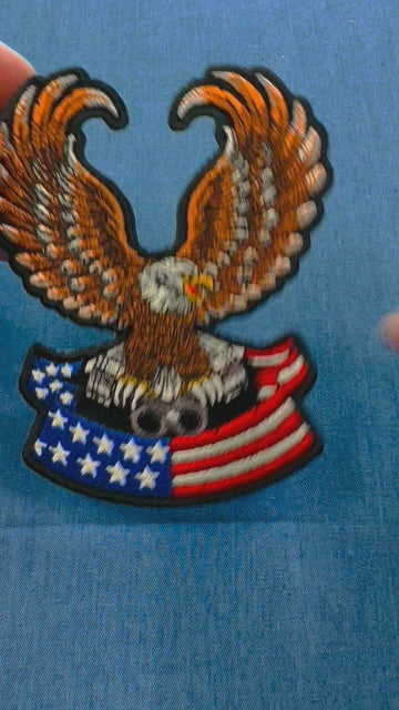 Brown Eagle Embroidered Patch product video