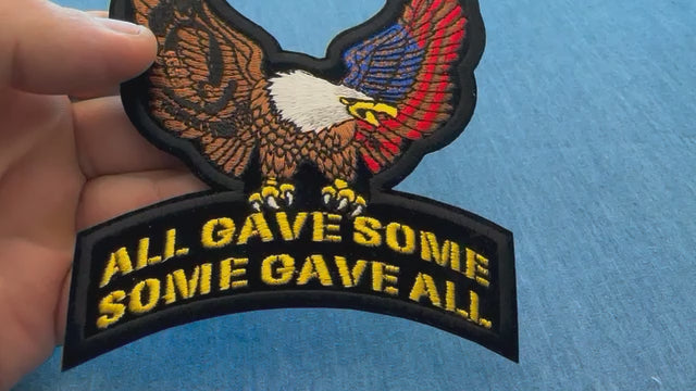 US POW MIA Upwing Eagle Rocker Embroidered Patch product video