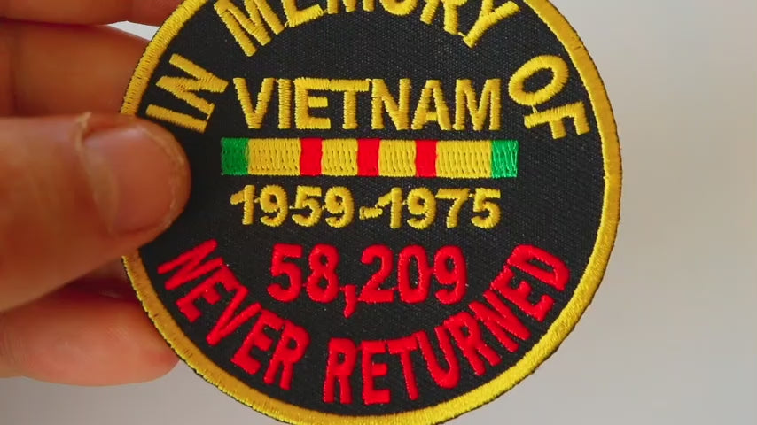 In Memory of Vietnam Round Embroidered Patch product video