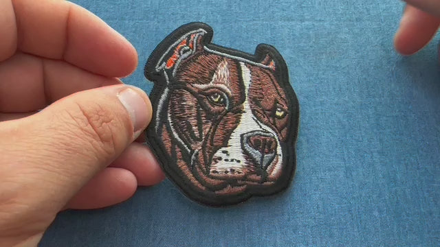 Pitbull Dog Embroidered Patch product video