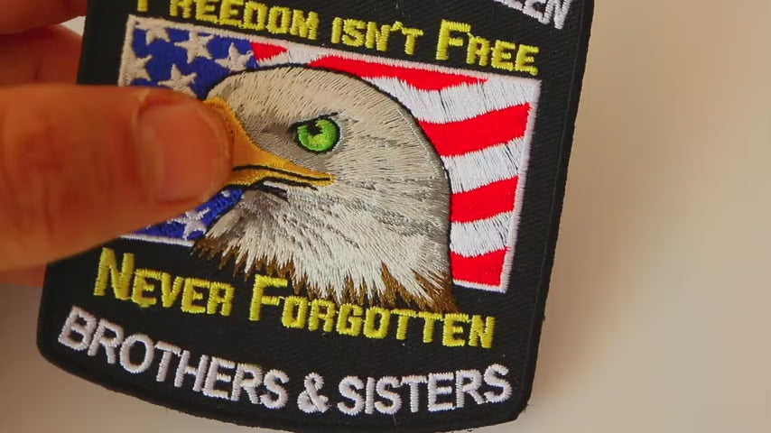 In Memory of Fallen Military Embroidered Patch product video