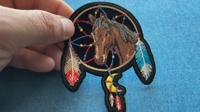 Horse Dreamcatcher Embroidered Patch product video
