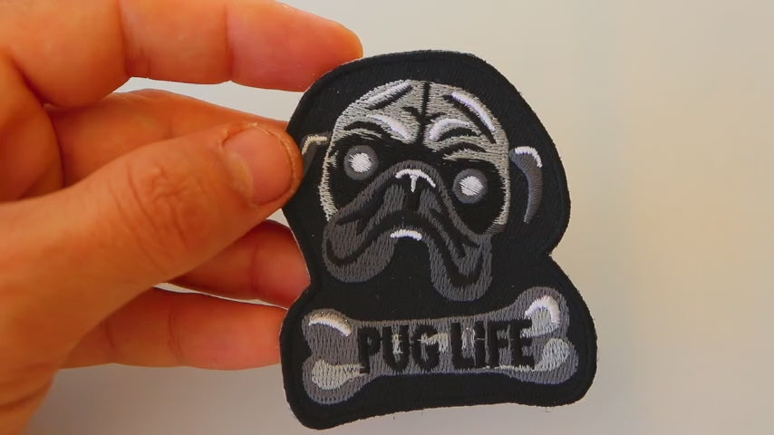 Pug Life Embroidered Patch product video