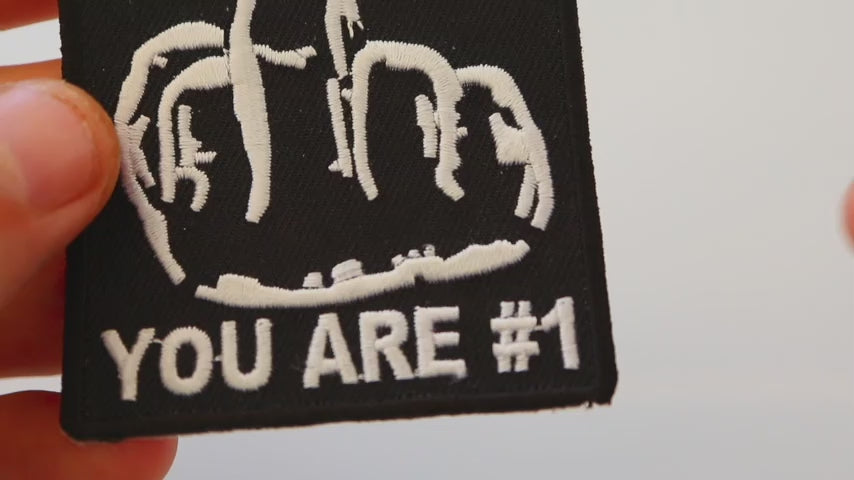 Number 1 Middle Finger Embroidered Patch product video