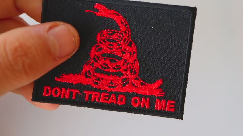 Don't Tread on Me Gadsden Red Black Embroidered Patch product video