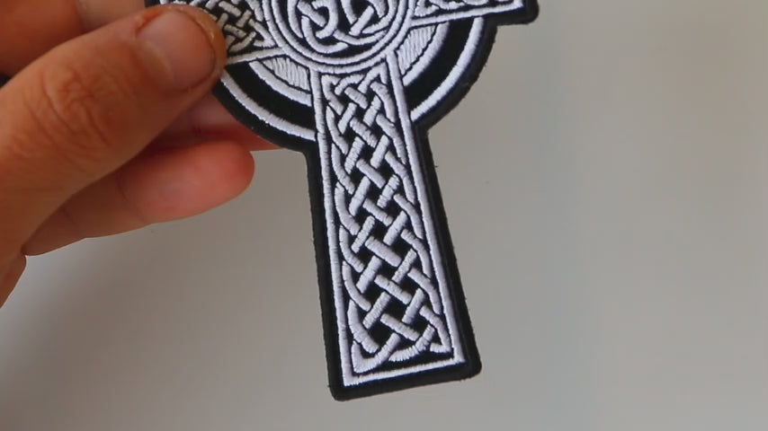 Celtic Cross Small Embroidered Patch product video