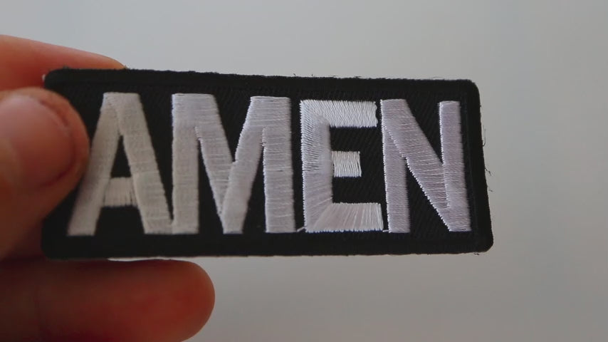 Amen Christian Embroidered Patch product video