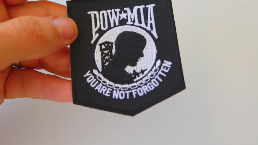 POW MIA Subdued Green Classic Embroidered Patch product video