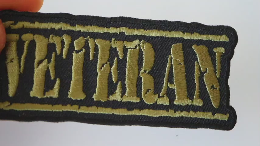 Veteran Gold Thread Embroidered Patch product video