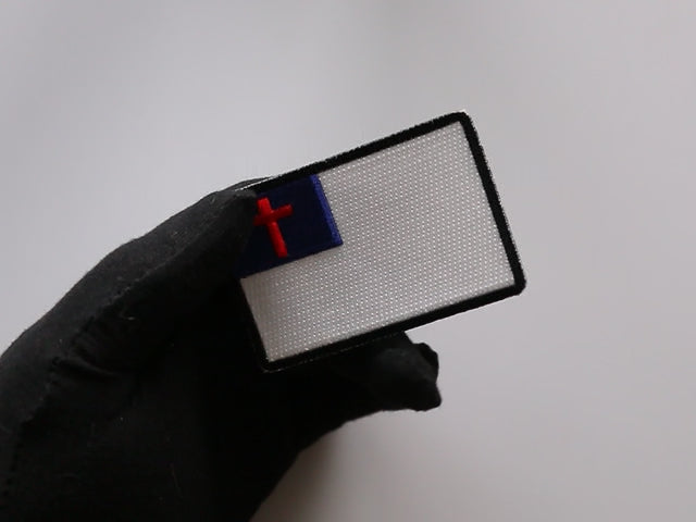 Christian Flag Black Border Embroidered Patch product video