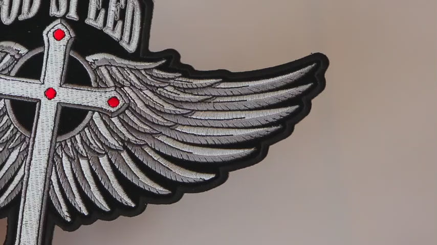 God Speed Cross Wings Embroidered Patch product video