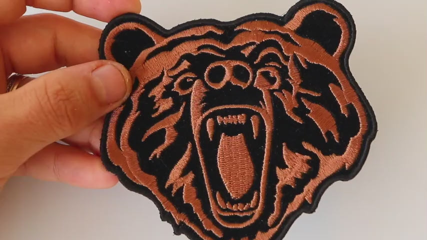 Brown Bear Small Embroidered Patch product video