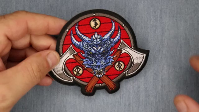 Viking Dragon Axes Embroidered Patch product video