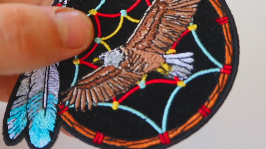 Eagle Dreamcatcher Embroidered Patch product video