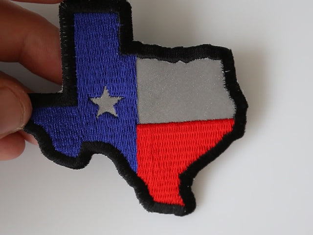 Texas Map Flag Reflective Embroidered Patch product video