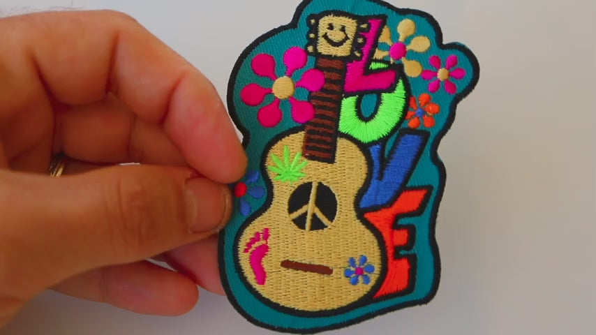 Love Guitar Embroidered Patch product video