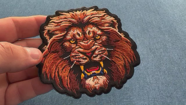 Lion Stare Embroidered Patch product video
