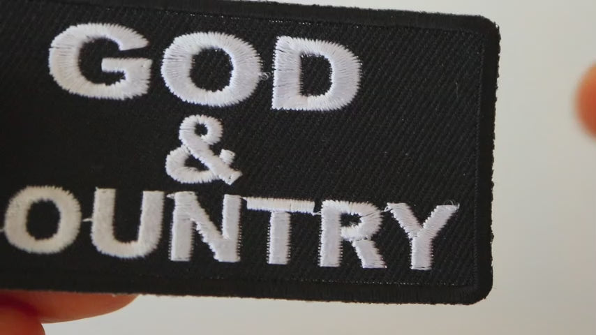 God and Country Christian Embroidered Patch product video