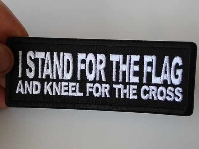Stand for the Flag Kneel for the Cross Embroidered Patch product video