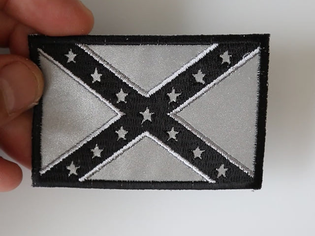 Reflective Rebel Flag Embroidered Patch product video