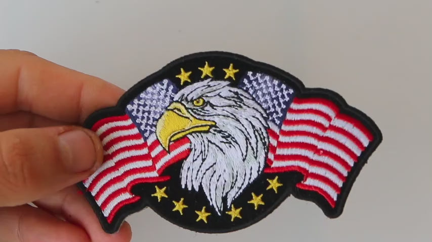 Star Spangled Banner Eagle Embroidered Patch product video