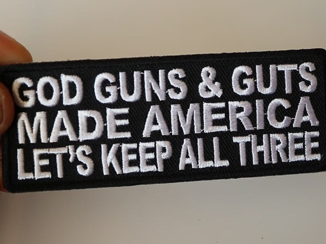 God Guns and Guts Embroidered Patch product video