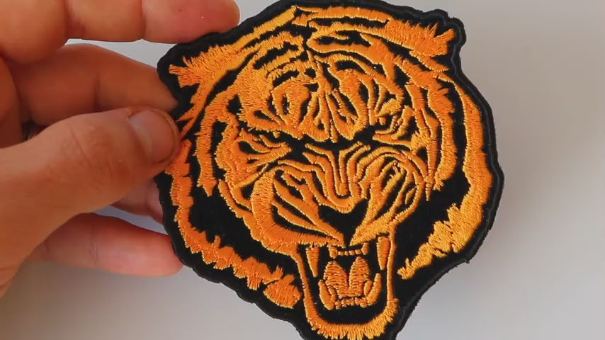 Orange Baron Tiger Embroidered Patch product video