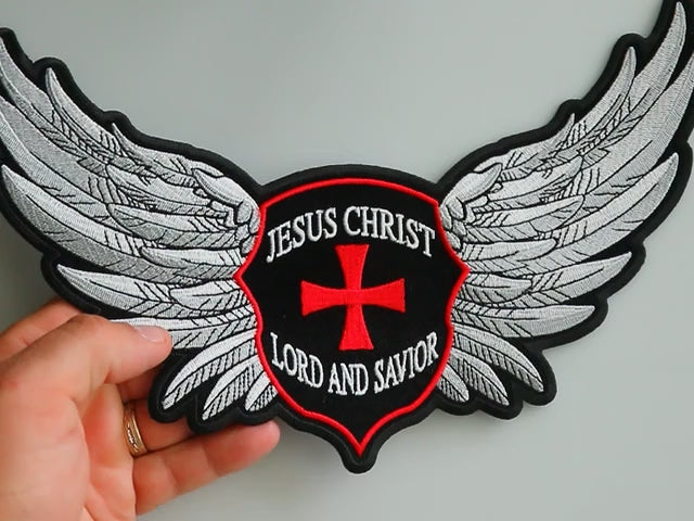 Jesus Christ Lord Savior Embroidered Patch product video