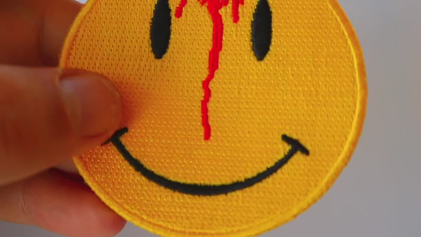 Shot Smiley Embroidered Patch product video