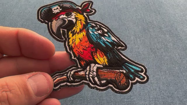 Pirate Parrot Embroidered Patch product video