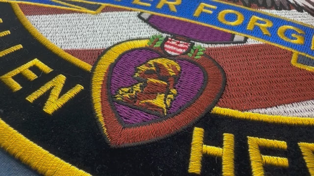 Never Forget Fallen Heroes Embroidered Patch product video