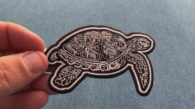 Tribal Turtle Embroidered Patch product video