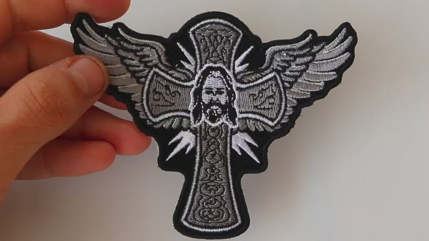 Jesus Cross Wings Embroidered Patch product video