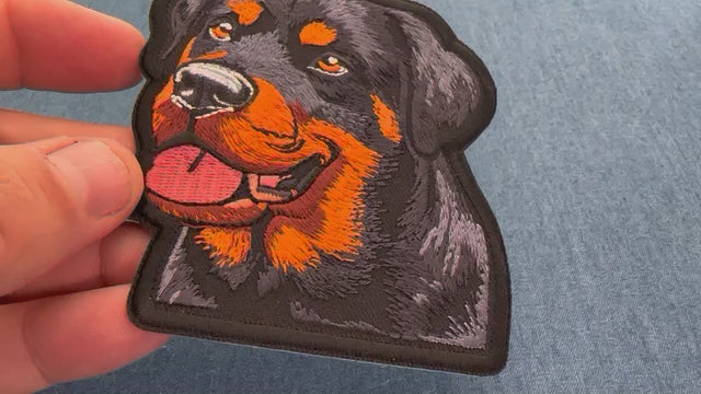 Rottweiler Dog Embroidered Patch product video