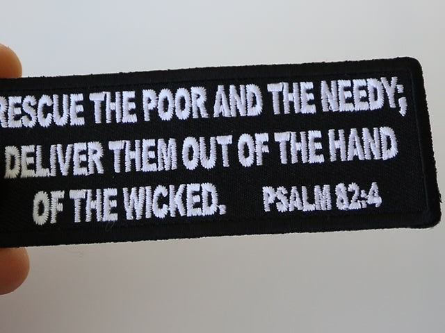 Psalm Rescue Poor Needy Embroidered Patch product video