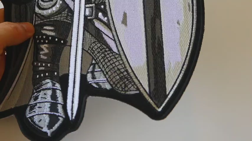 Knight Crusader Christian Embroidered Patch product video