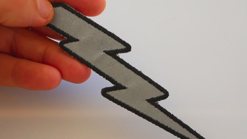 Reflective Lightning Bolt Right Embroidered Patch product video