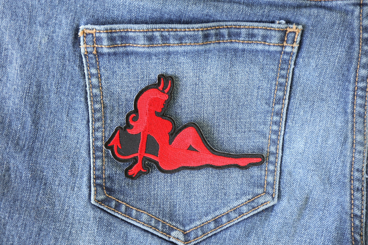 Red Devil Girl Embroidered Patch product video