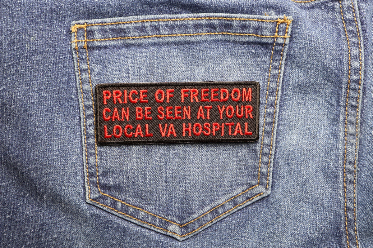 Price of Freedom VA Hospital Embroidered Patch apparel application view
