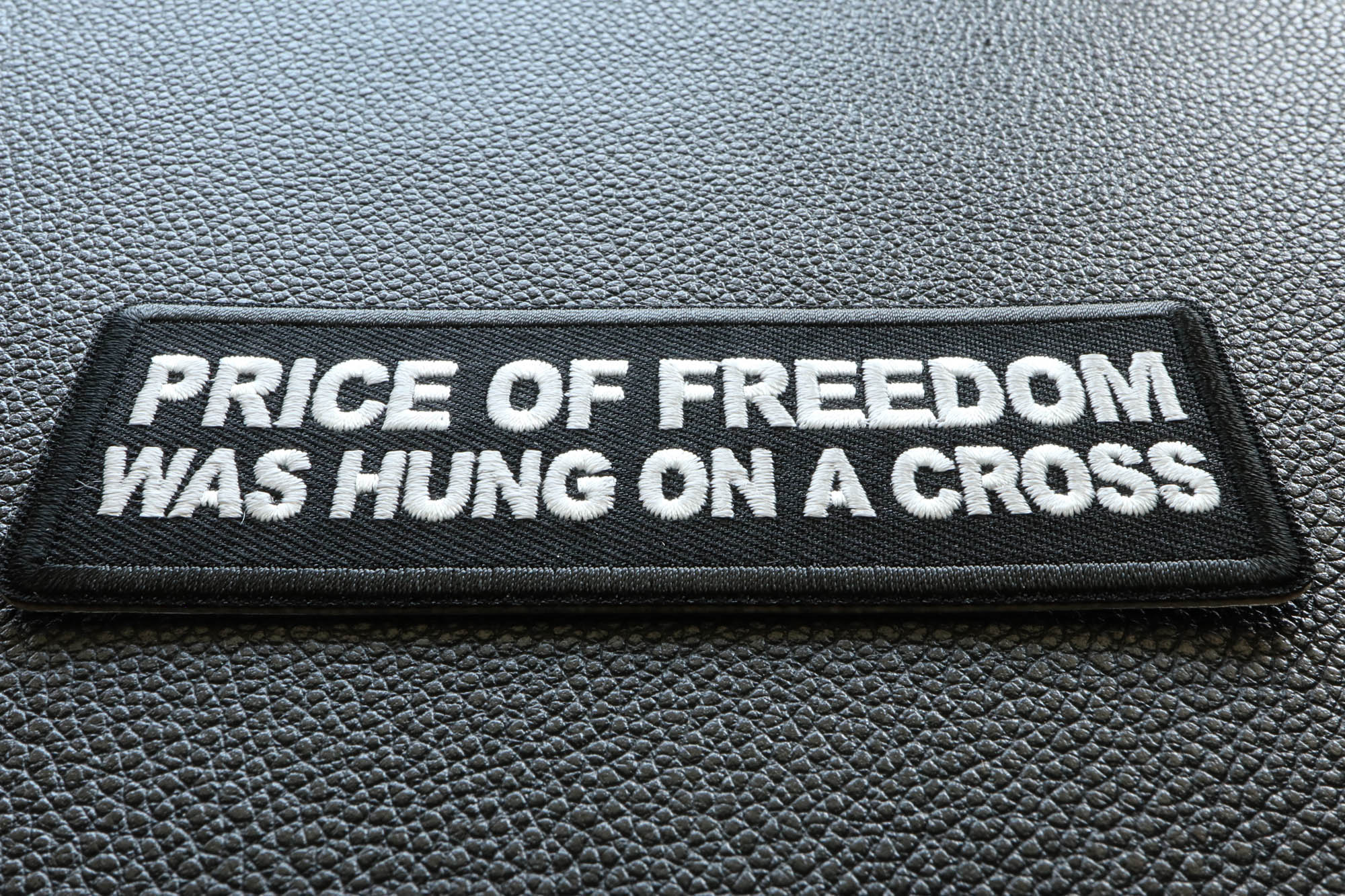 Price of Freedom was Hung on a Cross Patch - A Unique Expression of Faith ( 3 x 2 inches )