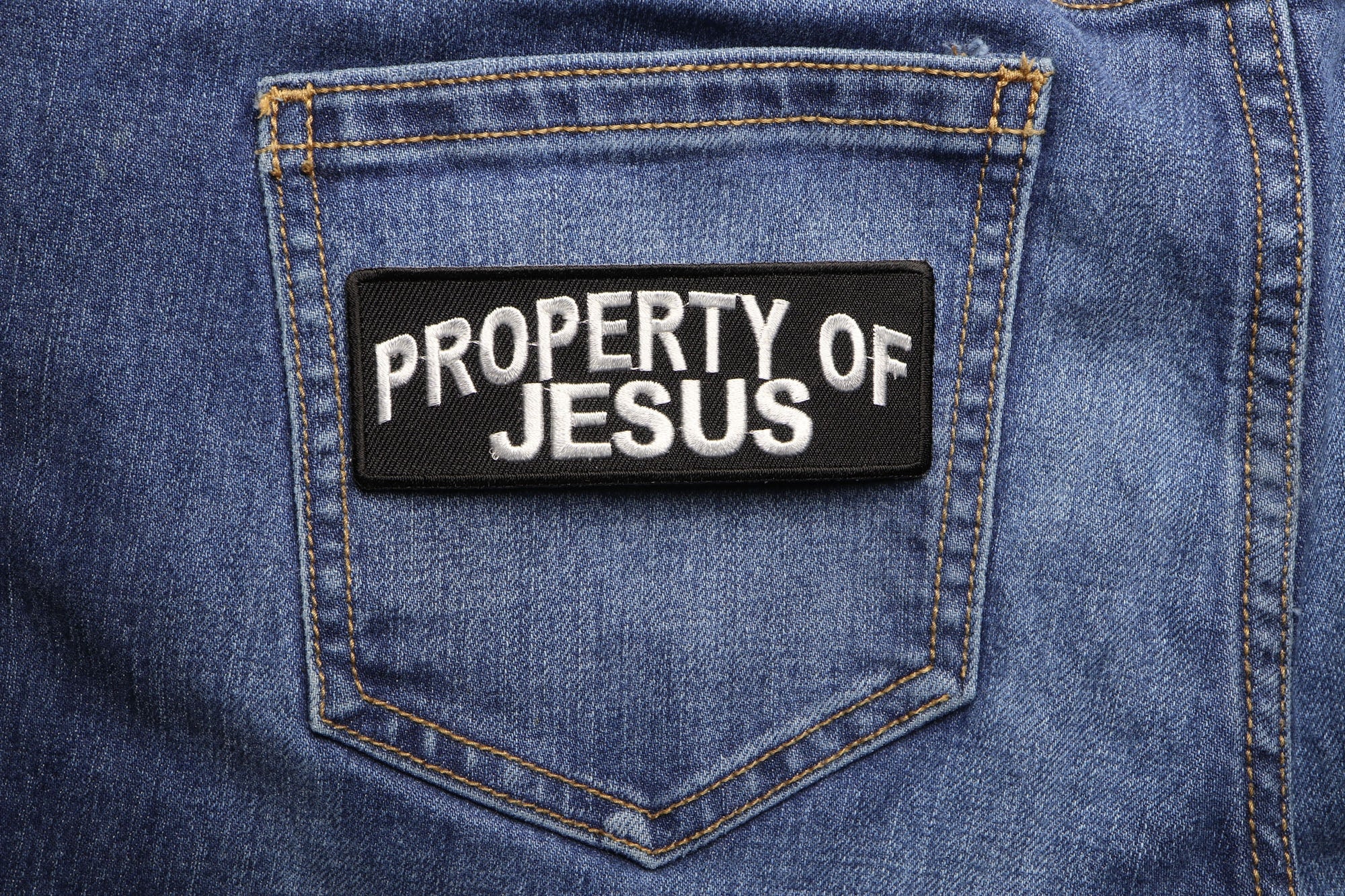 Property of Jesus Christian Patch - Wear Your Faith Proudly ( 3 x 2 inches )