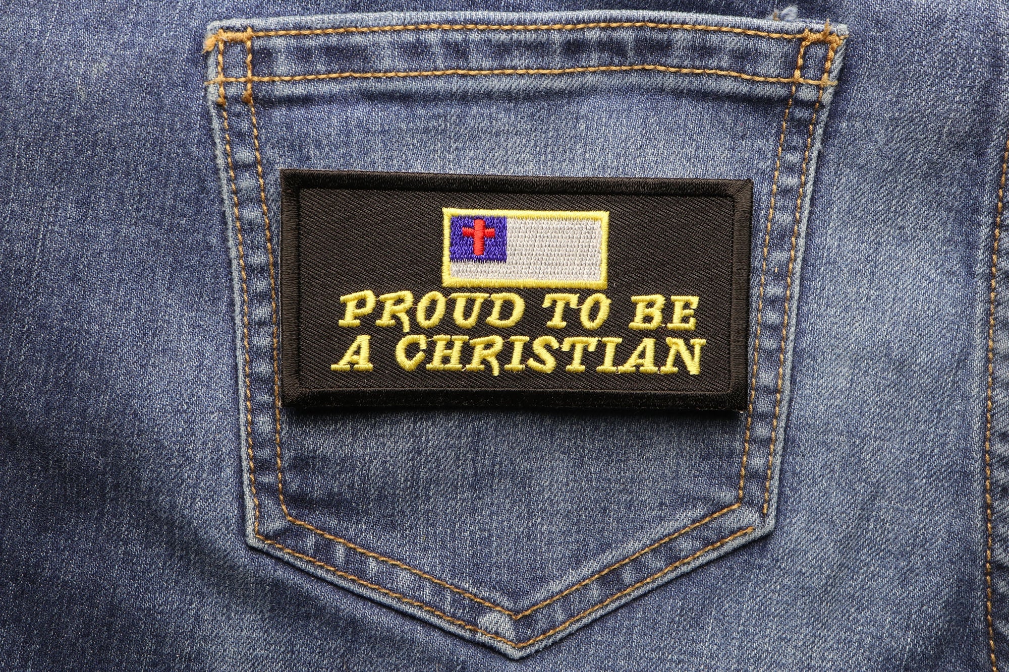 Proud to Be a Christian Patch - Wear Your Faith with Confidence ( 3 x 3 inches )