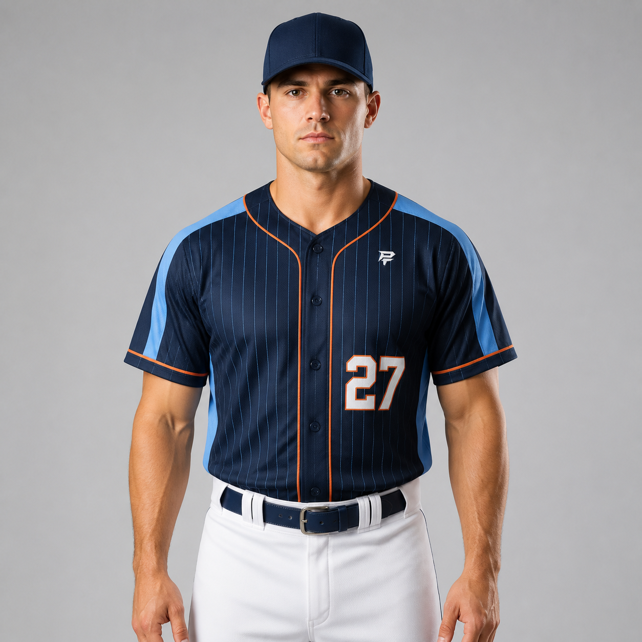 PT Full-Button Baseball Jersey front