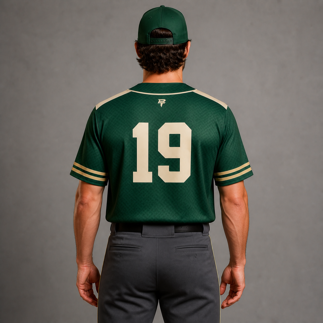 PT Short-Sleeve Two-Button Baseball Jersey back