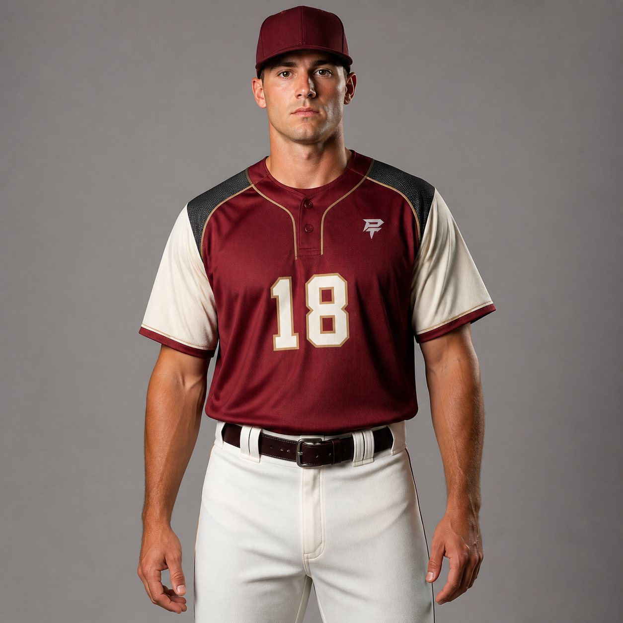 PT Pro Two-Button Baseball Jersey front