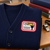 Academic Rectangle Embroidered Patch - Personalized for Schools and Universities  ( 4 x 3 Inches ) — generated illustrative school placement; garment and props not included