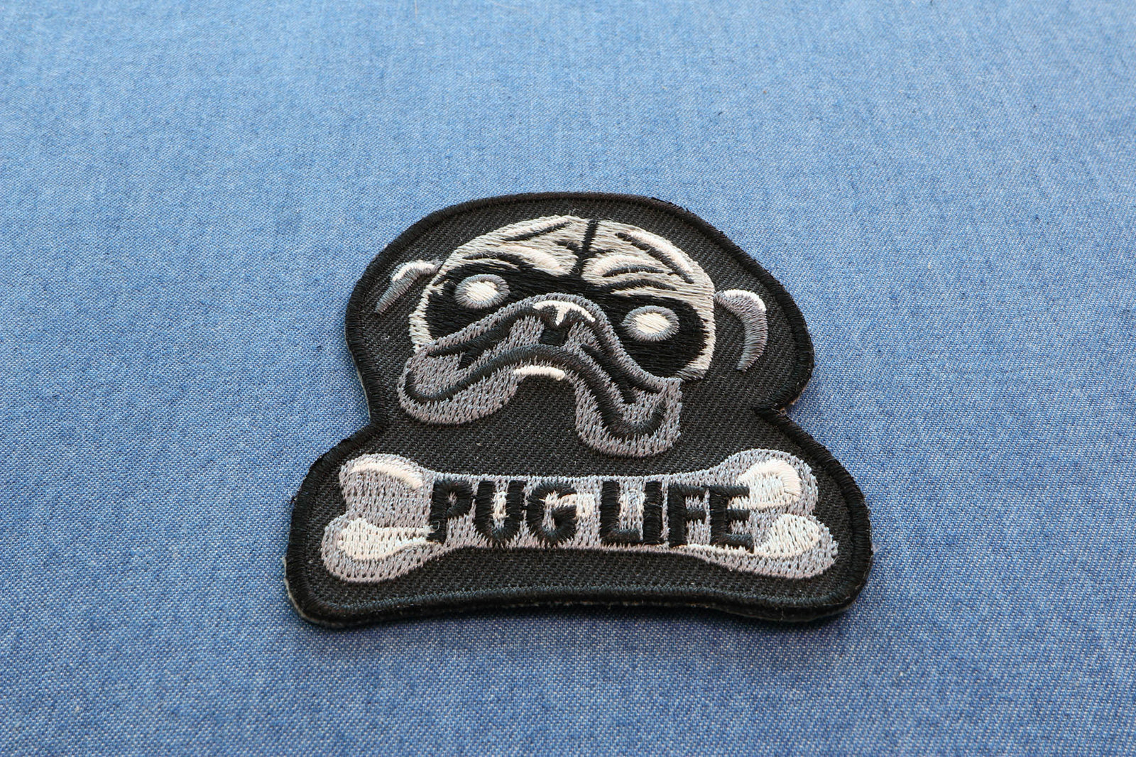 Pug Life Embroidered Patch apparel application view