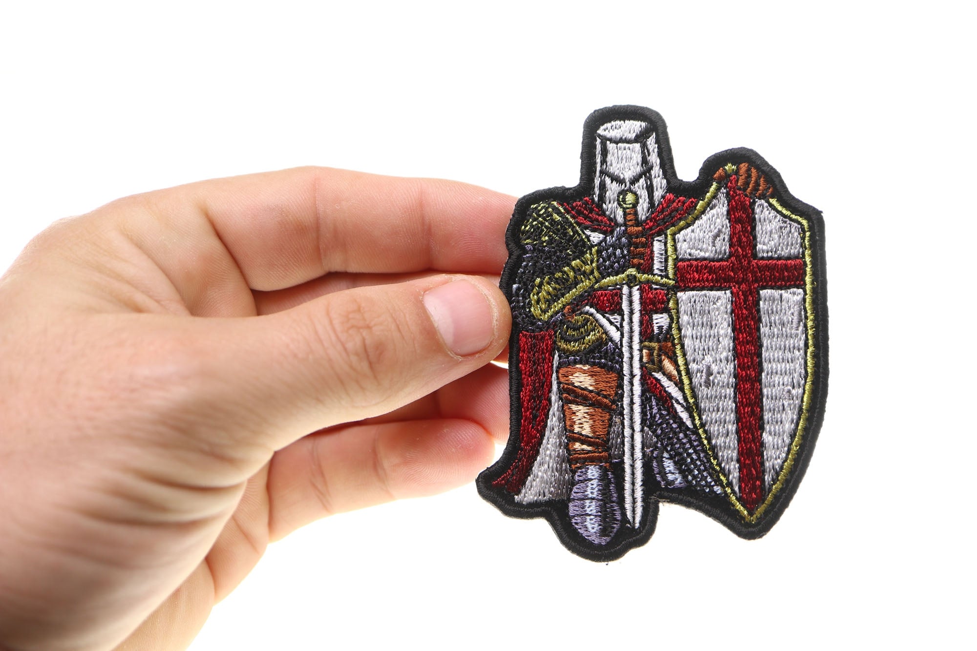Red Knight Crusader Christian  Patch - Perfect for Bikers ( 4 x 2  inches )
