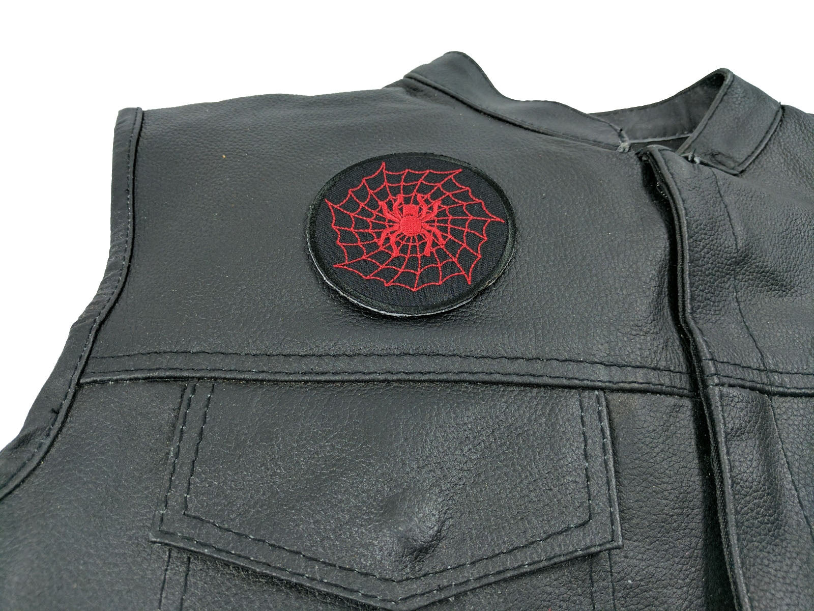 Red Spider and Web Iron-On Patch – Bold and Striking Patch ( 3 x 3 inches )